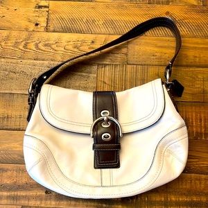 Coach Soho Handbag Leather Cream and Brown